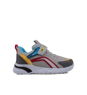 Trend Adımlar Gri Cırt Cırtlı Unisex Çocuk Spor Ayakkabı