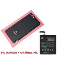 Xiaomi Mi 6 Arka Kapak Batarya Pil Kapağı + PİL (CAM) SİYAH