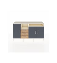 Kronos Konsol 5 Raflı 3 Çekmeceli 3 Kapaklı 176x59x99 Aytaşı-Antrasit/Çam