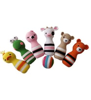 Neşeli Hayvanlar Bowling Takımı Amigurumi Organik Oyuncak
