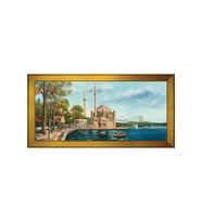 Ortaköy Camii Motifli Kanvas Tablo 80 x 110 cm Gold Çerçeve