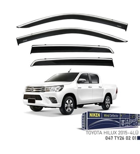 Niken Toyota Hilux Cam Rüzgarlığı Kromlu 4'Lü 2015+ Sonrası (Beyaz)