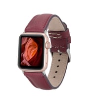 Apple Watch Uyumlu Deri Kordon 42-44-45mm FL6 Bordo
