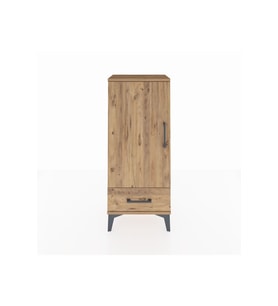 Arges Komodin 3 Raflı Tek Çekmeceli Tek Kapaklı 44x30x106 Çam-Çam