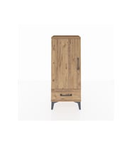 Arges Komodin 3 Raflı Tek Çekmeceli Tek Kapaklı 44x30x106 Çam-Çam