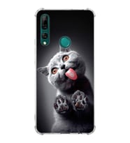 PrintiFy Huawei Y9 Prime 2019 Uyumlu Kedi 2 Baskılı Şeffaf Köşe Korumalı Antişok Kılıf