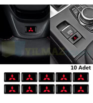 Mitsubishi Logo Direksiyon Jant Vites Torpido Damla Etiket Silikon Oto Sticker 10 Adet ( 18 x 11 mm Ölçü)