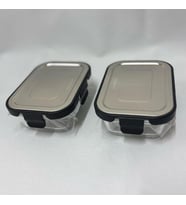 Cooker CKR3486 Cam Saklama Kabı 370 ml Siyah 2 Adet