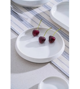 Acar Rumi Porselen Beyaz Yuvarlak Sunum Tabağı 18 cm
