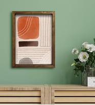 BK Gift Otel Odası Konseptli Doğal Masif Ahşap Çerçeveli Tablo 30x40cm-48