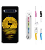 TCL 10L 10 Plus 10SE 20E 20SE 30SE L7 Kılıf Kablo Koruma Spiral Silikon Ay ve Flamingo 1775