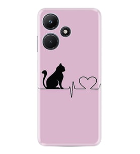 Infınix Hot 30i Kılıf Resimli Desenli Baskılı Silikon Pink Cat Heart 1303
