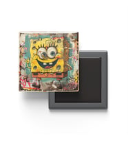SpongeBob SquarePants - Baskılı Buzdolap Magneti Kare - 9x9 cm