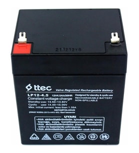Ttec 12V 4.5AH Bakımsız Kuru Akü - 12V 4.5AH Batarya Pil Battery