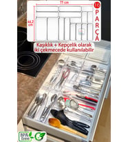16'lı Modüler Mutfak Kaşıklık ve Kepçelik Organizer Seti