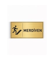 MERDİVEN YAZILI GOLD METAL LEVHA 20 X 10 CM