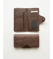 %100 Hakiki Deri Uzun Boy Trend Model Çok Gözlü Unisex Cüzdan