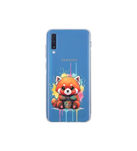 Samsung Galaxy A70S ile Uyumlu Splash Tilki Tasarımlı Şeffaf Silikon Kılıf