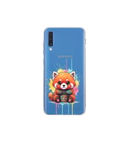 Samsung Galaxy A70S ile Uyumlu Splash Tilki Tasarımlı Şeffaf Silikon Kılıf