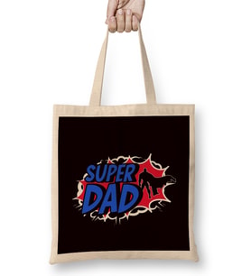 Super Father Dad Daddy Poppa Papa Husband Stepdad Grandpa Bez Çanta Uzun Saplı