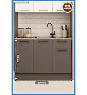 120 Cm Dani Mini Mutfak Alt Dolabı [ Evye Dahil ]