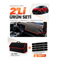 e-biz TOYOTA CHR HEAD UP DİSPLAY YOK (2024-2026) Torpido + Tay Tüyü Çanta - Siyah-Kırmızı - TO028