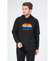 Süzene Nakış Ayı Baskılı Kapüşonlu Lacivert Sweatshirt Polarlı