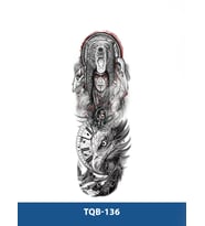 TQB-136 KÜKREYEN AYI-ADAM VE KARTAL DESEN GEÇİCİ KOL DÖVMESİ-TATTO