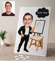 Karikatürlü Mimar Erkek Kişiye Özel Puzzle
