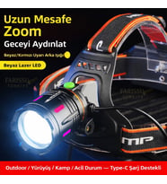 Gold Orion OR-810 25W Şarjlı Kafa Feneri  1800 Lümen  1 KM Aydınlatma  4 Adet Yedek 18650 Pil