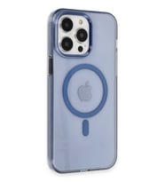 Newface Apple iPhone 14 Pro Max Kılıf Tron Şeffaf Magsafe Kapak - Mavi