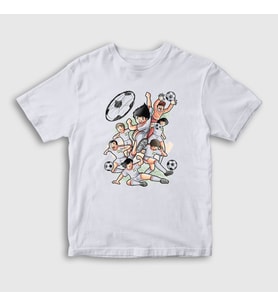 Presmono Unisex Çocuk Beyaz Niupi Futbol Anime Kaptan Captain Tsubasa T-Shirt 325519tt