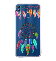 PrintiFy Huawei Honor 8X ile Uyumlu 1mm Slim Fit Nazar Boncuğu 6 Baskılı Şeffaf  Kılıf