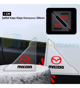 Mazda Logo Kapı Kenar Köşe Koruyucu Çarpma Çizilme Önleyici Silikon Şeffaf Damla Etiket 1 Çift