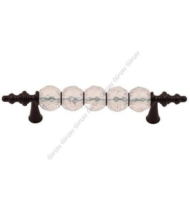 Gürçay İğne Ayak Kristal Çekmece Kapak Kulpu 96mm Siyah (Renksiz)