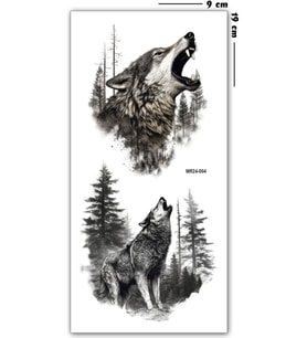 Hayal Sepeti Geçici Dövme 9,5x19CM Tattoo Aksesuar Şık  ULUYAN KURT MODELİ