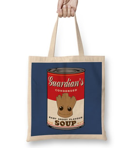 Guardians Of The Galaxy Baby Groot Soup Warhol Bez Çanta Uzun Saplı