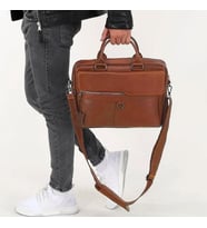 Lederax Hakiki Deri Evrak Portföy Laptop Çantası LD481 (Taba)