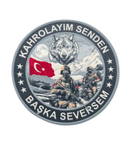 "Kahrolayım Senden Başka Seversem" Asker Arma 9.5 cm 3d, Yeni Model Tip Cırtlı, (Çok Renkli)