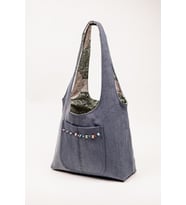 Omuz Çantası Denim Kumaş Astarlı Mıknatıslı 37x30 cm