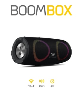 BoomBox Bluetooth Hoparlör Hi-Fi Ses Bo.mbası Radyo 30W Çift Bass Usb Hafıza Kartı Aux Led Işıklı 333x140x144 mm (Siyah)