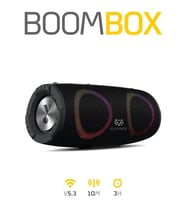 BoomBox Bluetooth Hoparlör Hi-Fi Ses Bo.mbası Radyo 30W Çift Bass Usb Hafıza Kartı Aux Led Işıklı 333x140x144 mm (Siyah)