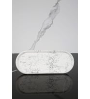 Dekoratif Oval Sunum Tepsisi Tabağı Sunumluk 9x23 Cm (Beyaz Gümüş)