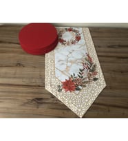 YILBAŞI ÇİÇEK  DESENLİ RUNNER & SUPLA (Krem)