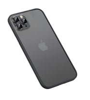 Uyumlu Model Apple iPhone 12 Pro Kılıf Kamera Lensli Kenar Renkli Şeffaf Kapak (Siyah)