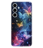 Samsung Galaxy A36 Kılıf Boutique Baskılı Resimli Neon Kelebekler Pcode -092