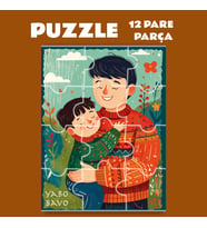 Pazil Bi Kurdî Bavo Yabo Baba - Kürtçe Magnetli Puzzle Yapboz (12 Pare/Parça - A5) (Çok Renkli)