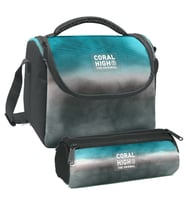 Coral High Turkuaz Gri Batik Desenli Erkek Çocuk Isı Yalıtımlı Beslenme Çantası ve Kalemlik Seti