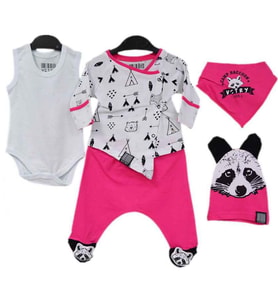 Raccoon 5'li Zıbın Set 84295 (Pembe)