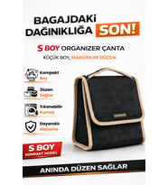 Oto Bagaj Organizer Bagaj Çantası S Boy Kaymaz Cırt Bantlı Velur Kompakt Düzenleyici